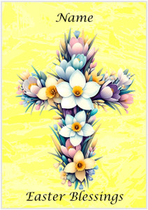 Easter Blessings Floral Cross - Personalised