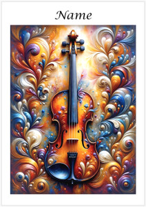 Floral Fantasy Violin - Personalised Floral Fantasy Violin - Personalised