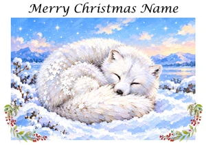 Arctic Fox at Rest - Personalised