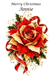 The Christmas Poinsettia Rose - Personalised