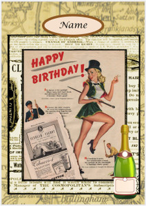 Champagne Pin-Up - Personalised