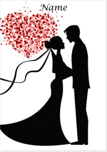 Wedding Couple Silhouette Heart - Personalised Wedding Couple Silhouette Heart - Personalised