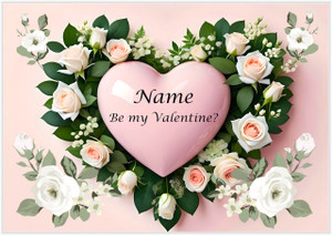 Valentine Heart with Roses - Personalised
