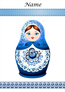 Russian Doll Blue2 - personalised