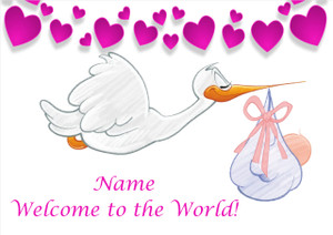 Welcome to the World Pink - Personalised Welcome to the World Pink - Personalised