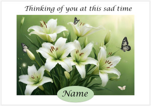 White Lilies & Butterflies - Personalised White Lilies & Butterflies - Personalised