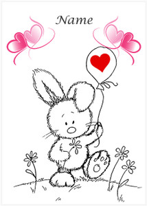 Simple Heart Bunny - Personalised