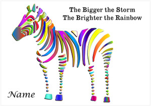 Storm Rainbow Zebra - Personalised