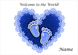 New Baby Boy Heart - Personalised