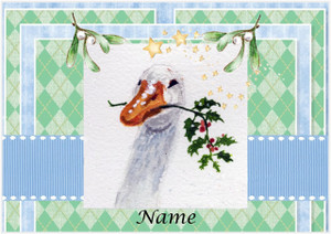 Snow Goose Framed Green - Personalised