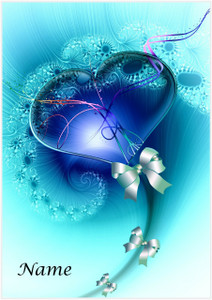 Blue Bow Heart - Personalised
