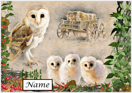 Barn Owl Landscape - Personalised