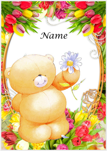 Daisy Flower Bear - Personalised