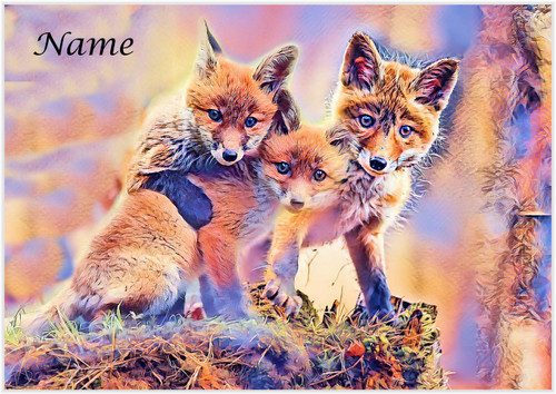 Triple Trouble Fox Cubs - Personalised