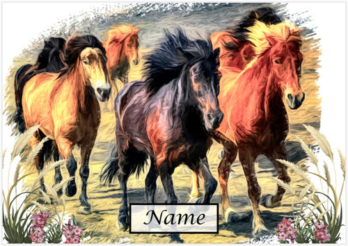 Wild Horses Mustangs Paint Style - Personalised