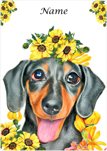 Flower Dachshund - Personalised