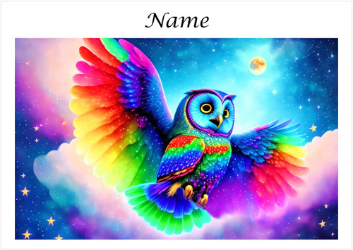 Moonlit Rainbow Owl - Personalised