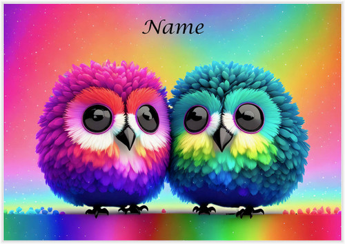 Chubby Little Rainbow Owls - Personalised