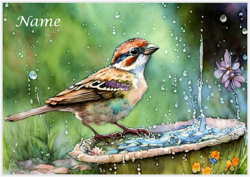 Sparrow in the Shower - Personalised