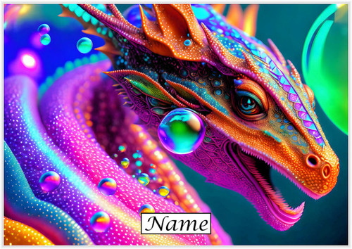 Rainbow Bubble Dragon - Personalised