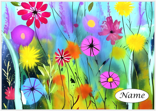 Modern Art Meadow Flowers - Personalised