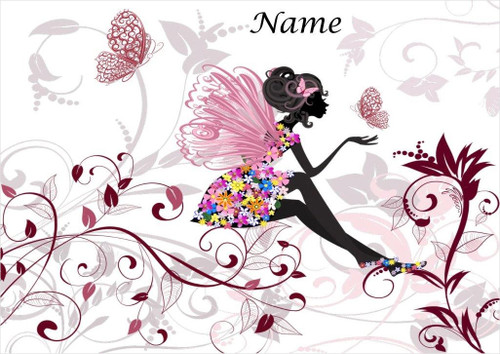 Fairy and Butterflies (White) - Personalised