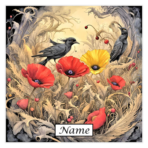Blackbirds amongst the Poppies - Personalised