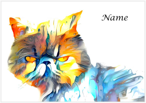 Grumpy Cat Watercolour - Personalised