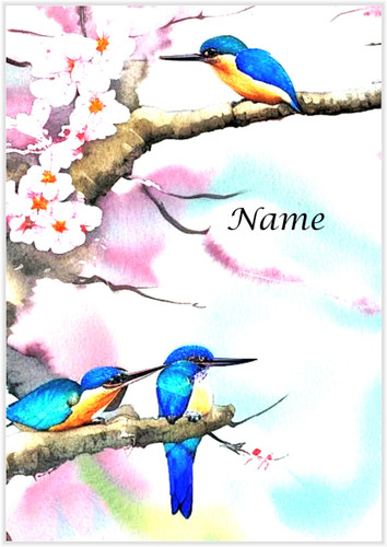 Family of Kingfishers Watercolour - Personalised