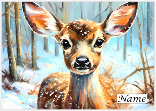 Winter Forest Fawn Xmas - Personalised