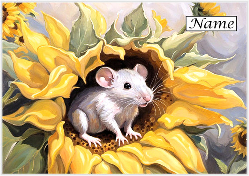 Painted Sunflower Mouse - Personalised