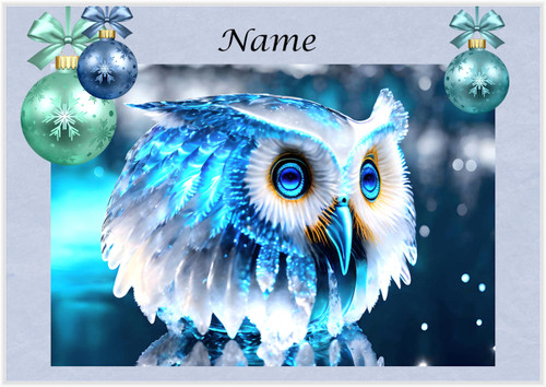 Chubby Little Ice-Ball Christmas Owl - Personalised