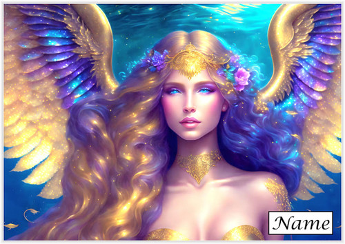 Gold Winged Mermaid - Personalised