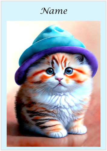 Kitty Cat in a Hat - Personalised