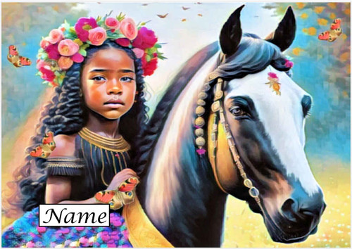 Beauty on Horseback Painted - Personalised