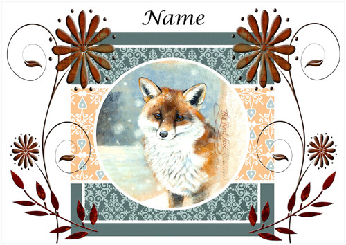 Red Fox Fancy Frame - Personalised