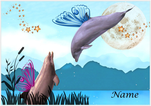 Fairy Moon Dolphins - Personalised