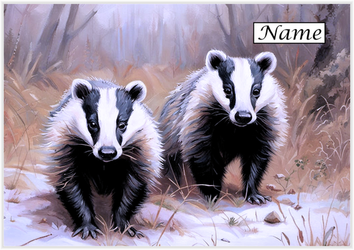 Badger Couple Christmas - Personalised