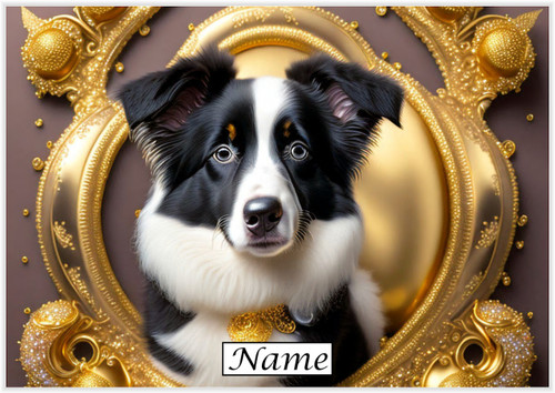 Framed Border Collie Puppy - Personalised