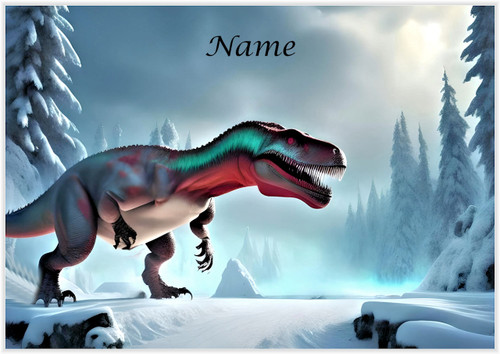 Dinosaur Snowscape Birthday - Personalised