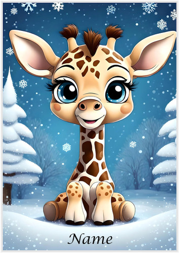 Cute Christmas Giraffe - Personalised