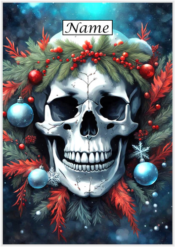 Christmas Wreath Skull - Personalised