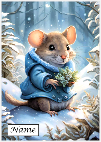 Snow Mouse in Warm Winter Coat