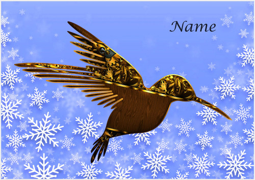 Steampunk Hummingbird Christmas - Personalised