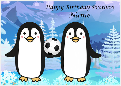 Penguin football Brother - Personalised