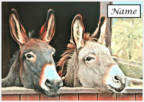 Warm Stabled Donkeys - Personalised