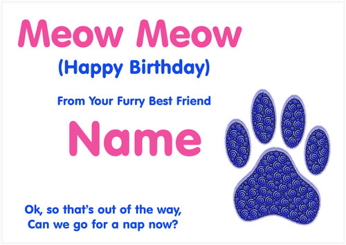 Meow Meow from the Cat Pink - Personalised