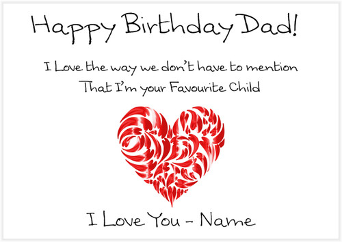 Dad's Favourite Birthday - Personalised