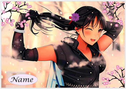 Anime Manga Girl with Cherry Blossoms - Personalised