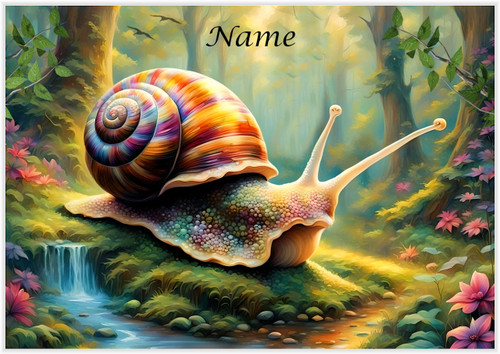 Snail in Woodland Glade - Personalised